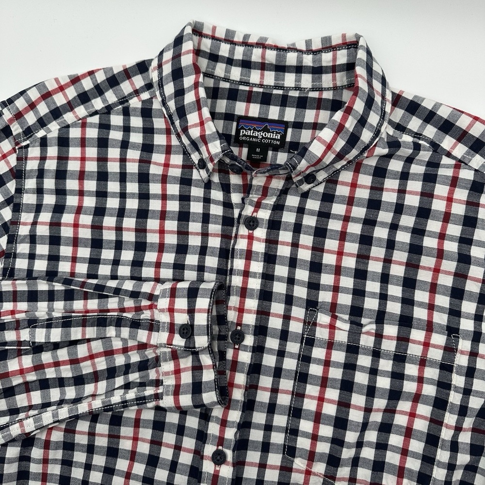 Patagonia Organic Cotton Check Plaid Long Sleeve Button-Down Shirt Men's Medium